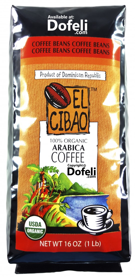 El Cibao Dominican USDA organic whole bean coffee, handpicked and shade-grown for optimal flavor.